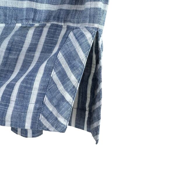 Athleta Blue Striped Barbados 100% Cotton Lined Short Sleeve Mini Dress Size XXS - Picture 7 of 10